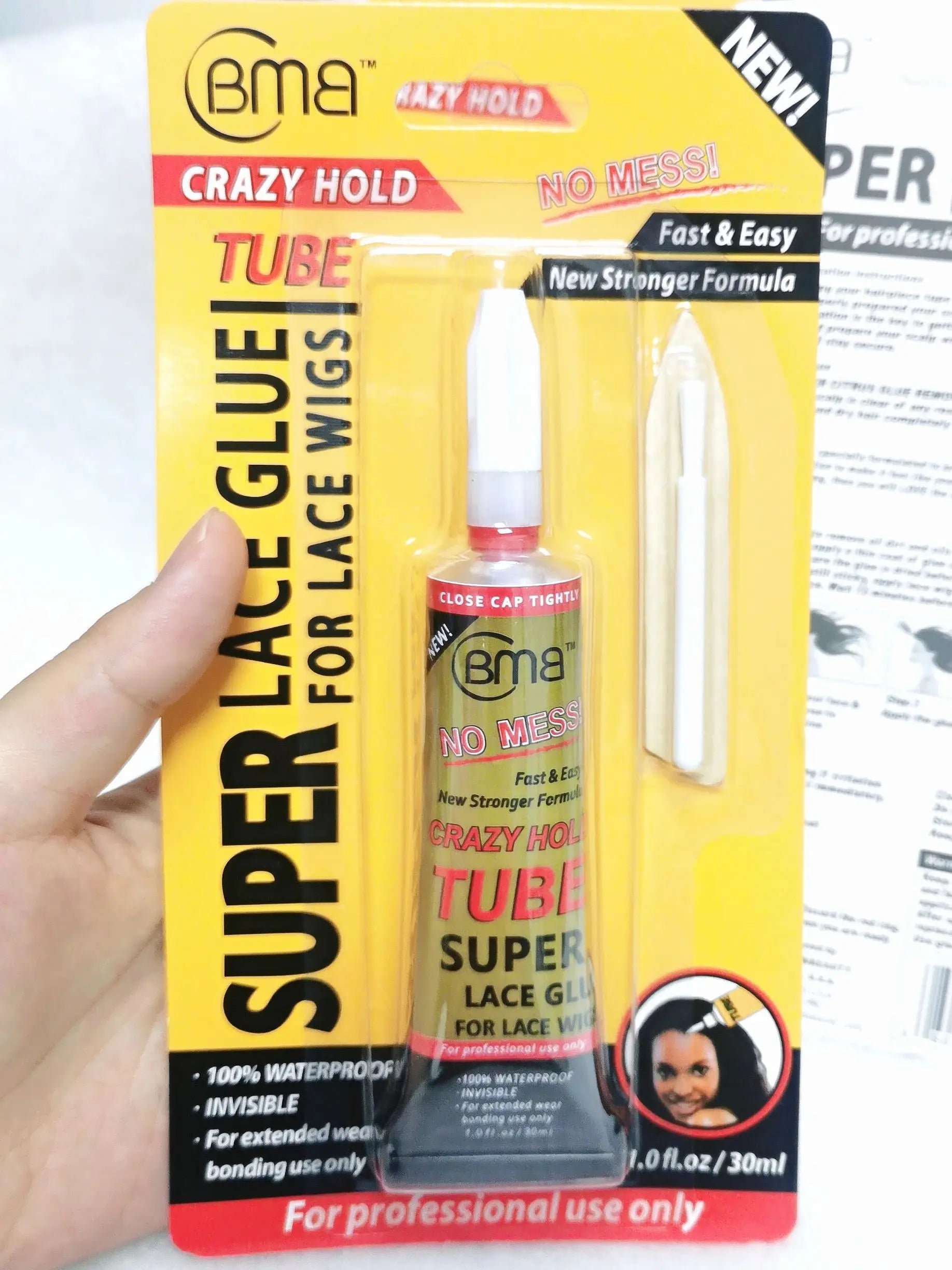 BMB Crazy Hold TUBE Super Lace Glue For Lace Wigs Waterproof Invisible Bonding Glue Replacement Adhesive Strong Hold Hair Glue