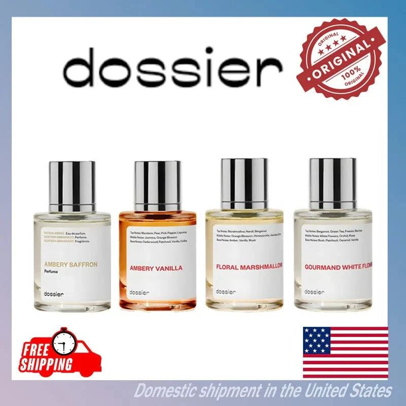 50ML Dossier Ambery Saffron Ambery Vanilla Floral Marshmallow Gourmand White Flowe Arabian Women's Perfume Birthday Present