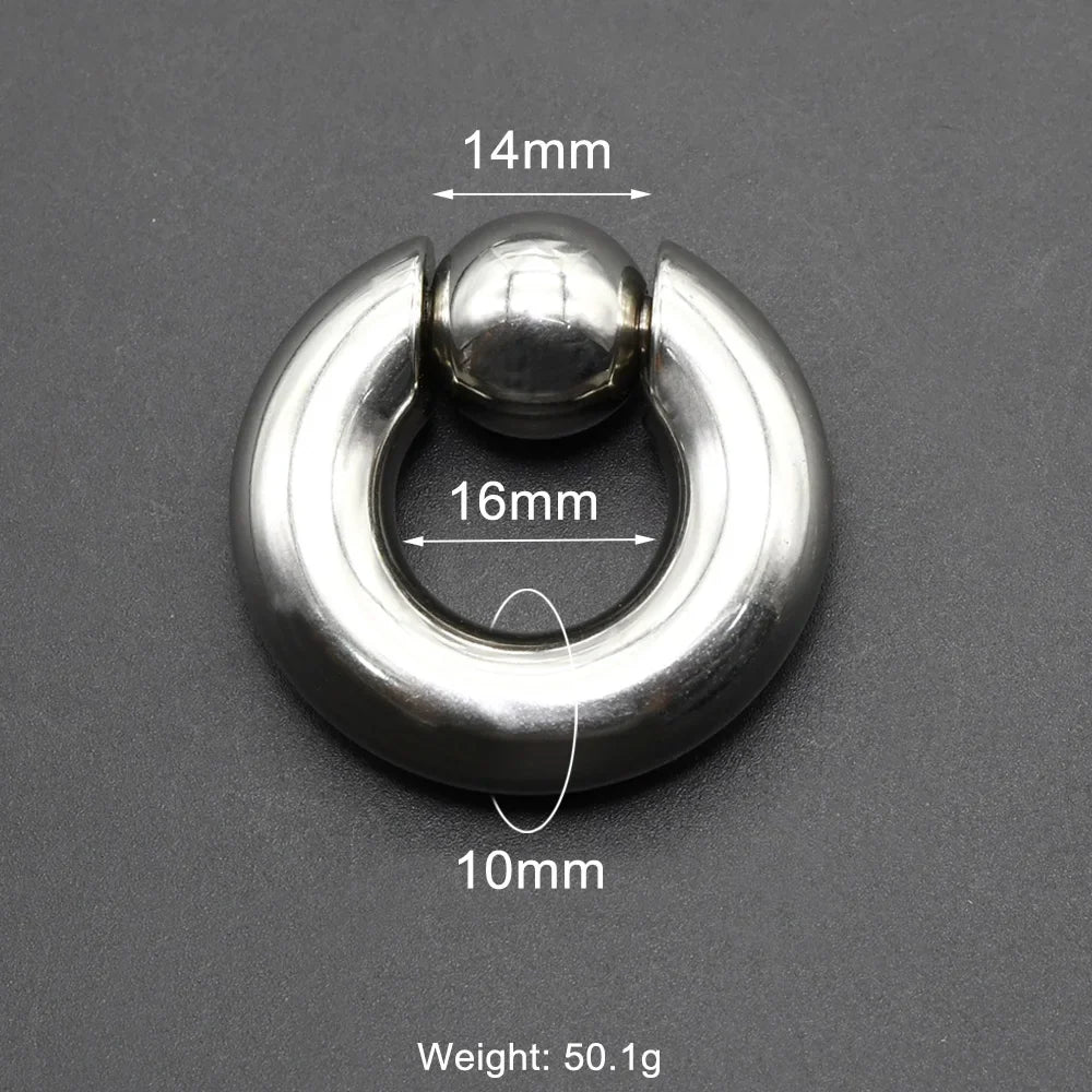 1Pc Large Gauges Stainless Steel CAPTIVE SPRING BEAD RING for Septum Piercing BCR Nose Ring Hoop Expander Earlobe Earrings 00G