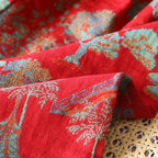 2025 New Spring and Autumn Women's Pajama Set 100% Cotton Retro Color Woven Home Clothes Long Sleeve Long Pants Two Piece Set