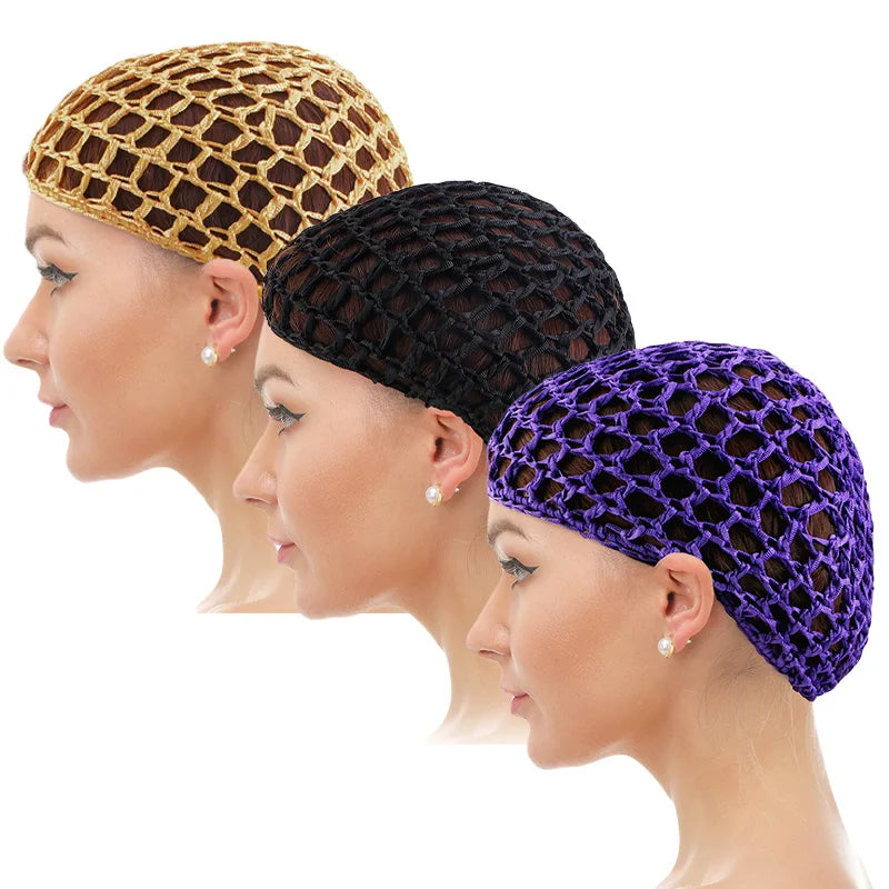 2/3PCS/LOT Hair Net Sleeping Cap Daily Use Breathable Mesh Crochet Hair Net Hair Care Cap Mesh Cap Dome Cap Turban Hat