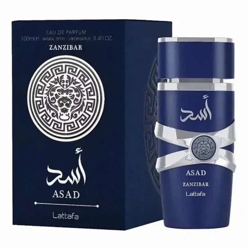 Asad Zanzibar by Lattafa for Men Eau de Parfum Spray 3.4 Oz 100 Ml Fresh, Spicy, Vanilla, Coconut,  New in Box