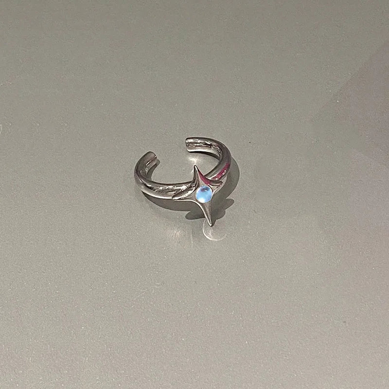 1pc Vintage Castle Architectural Style Hollow Out Fiowers Geometry Gothic Metal Silver Color Open Ring Woman Party Prom