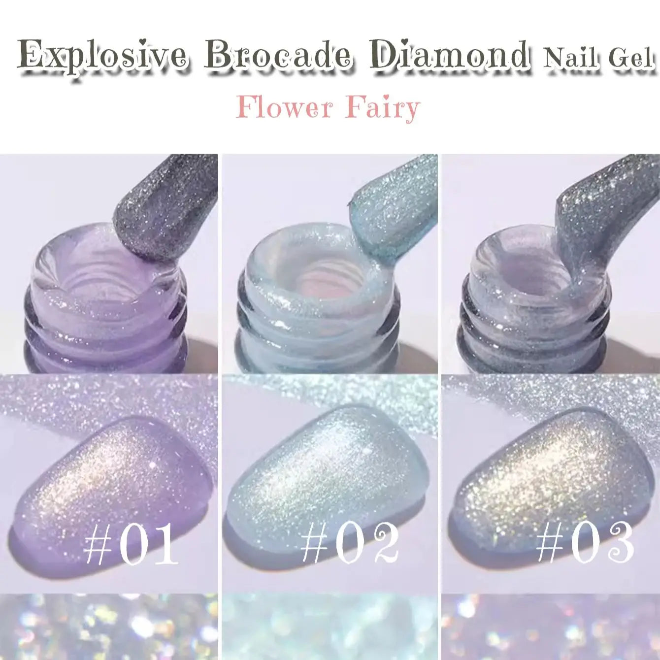 1-3pcs PSK 2025 New Whitening Purple Glass Beads Starry Crystal Nail Art Purple Glass Bead Cat Eye Gel Nail Polish Nail Supplies