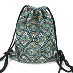 2025 Women Fabric Backpack Female Gypsy Bohemian Boho Chic Aztec Ibiza Tribal Ethnic Cottage Soft Brown Drawstring Rucksack Bags