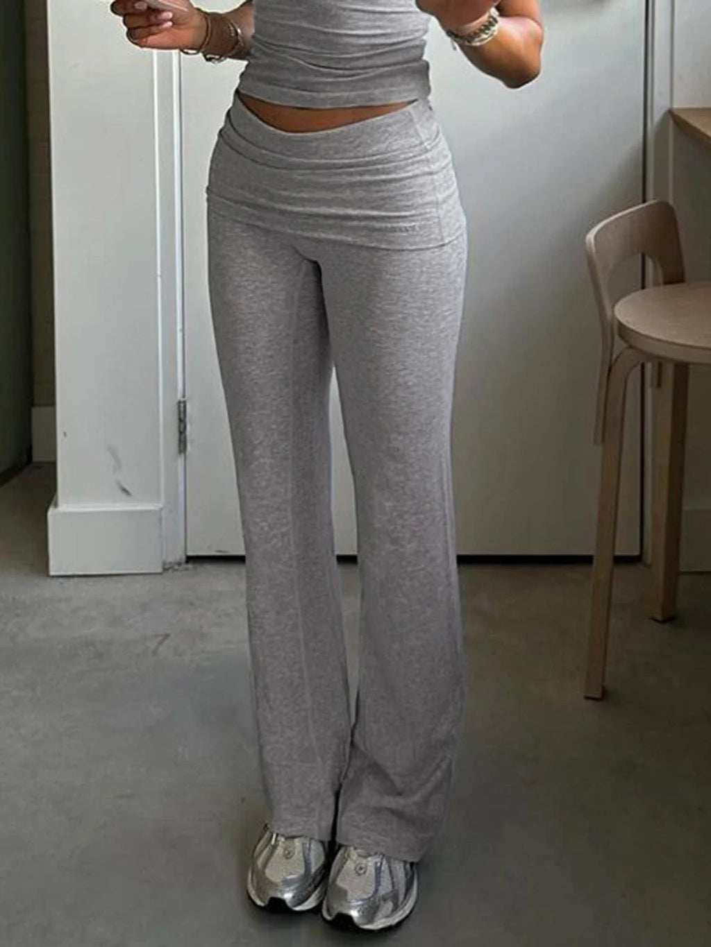 Cuteandpsycho Solid Chic Casual Straight Pants Basic Streetwear 2000s Y2K Trousers for Women Fashion Korean Harajuku Bottoms