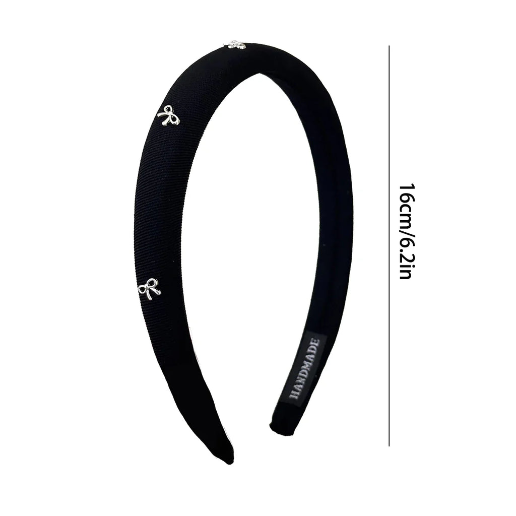 1pc/3pcs butterfly tie headband simple solid color fabric sponge head buckle headband accessory