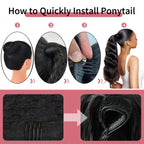 100G Ponytail Human Hair Extensions Straight Wrap Around Horsetail 100% Remy Human Hair 10"-32" Ponytail Extension for Women