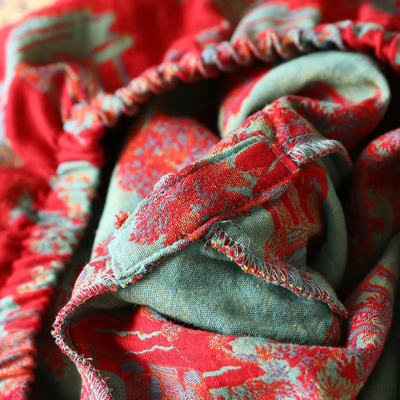 2025 New Spring and Autumn Women's Pajama Set 100% Cotton Retro Color Woven Home Clothes Long Sleeve Long Pants Two Piece Set