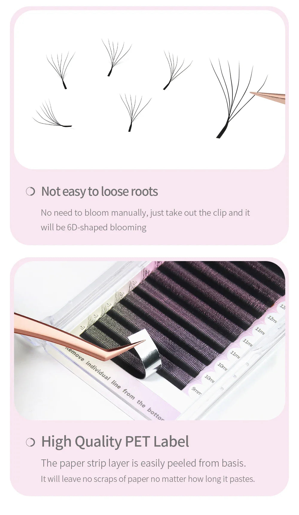 ANNAFRIS W Shape 6D Volume Eyelash Extension False Mink Soft Natural Premade Fans Lash 6D W Shaped Easy Faning Eyelashes