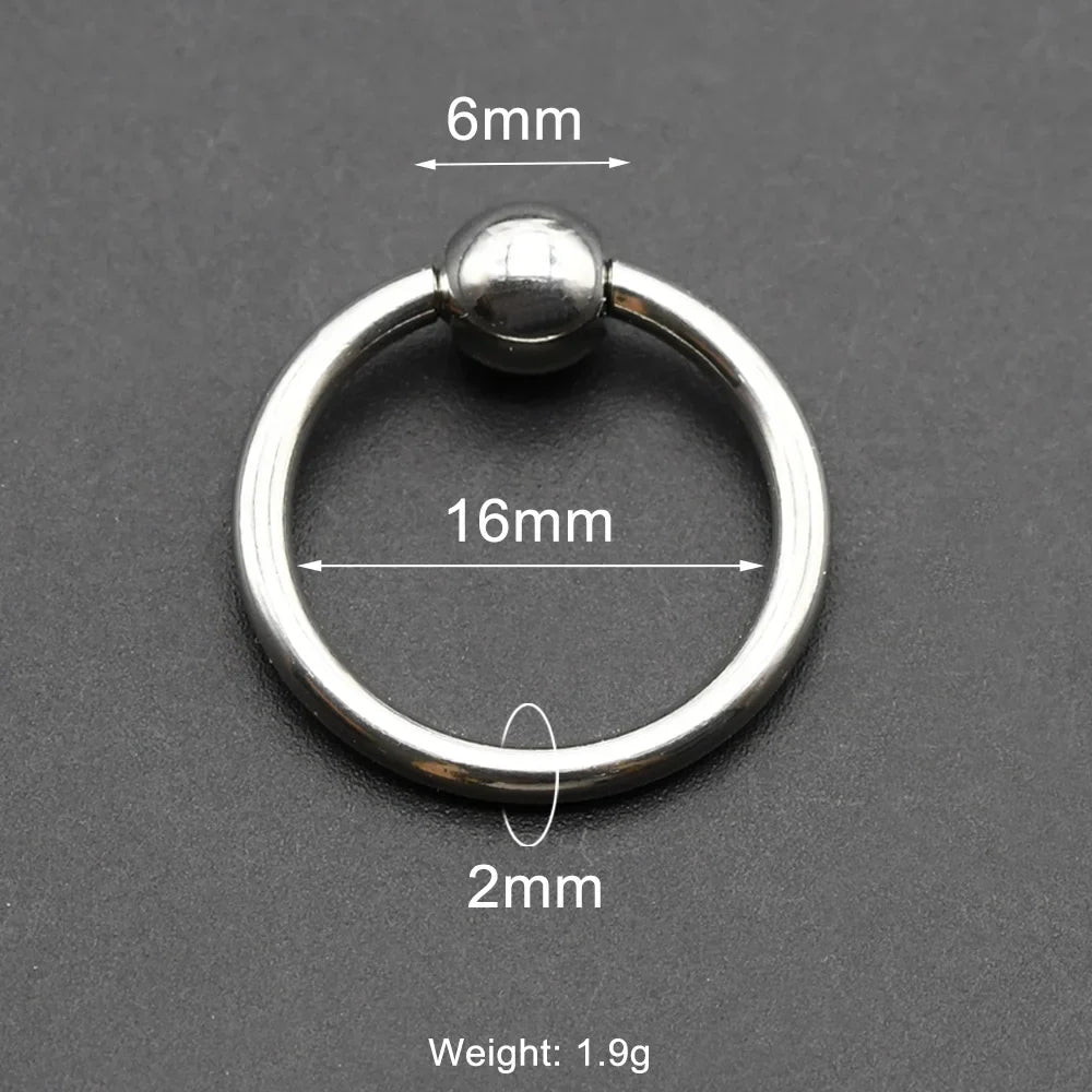 1Pc Large Gauges Stainless Steel CAPTIVE SPRING BEAD RING for Septum Piercing BCR Nose Ring Hoop Expander Earlobe Earrings 00G