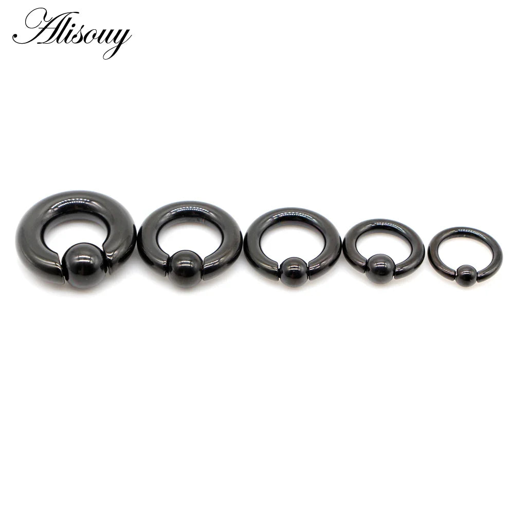 Alisouy 1pc Surgical Steel Captive Hoop Rings BCR Ring Eyebrow Ear Tragus Piercing Nose Closure Nipple Bar Lips Body Jewelry