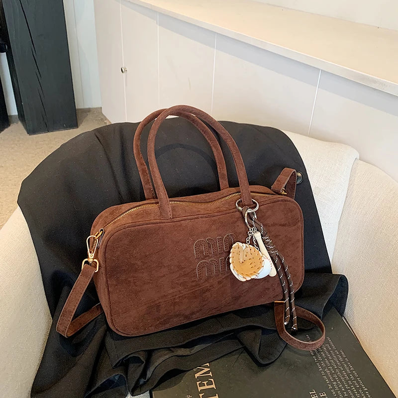 2025 new high-end luxury designer Boston handbag female niche retro fashion all-match pillow bag shoulder messenger bag trend