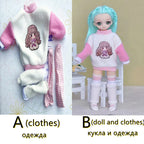 30cm Two-dimensional Doll Comic Face 1/6 Bjd Doll or Dress Up Clothes Children's Girl Birthday Gift Toys Kids Toys