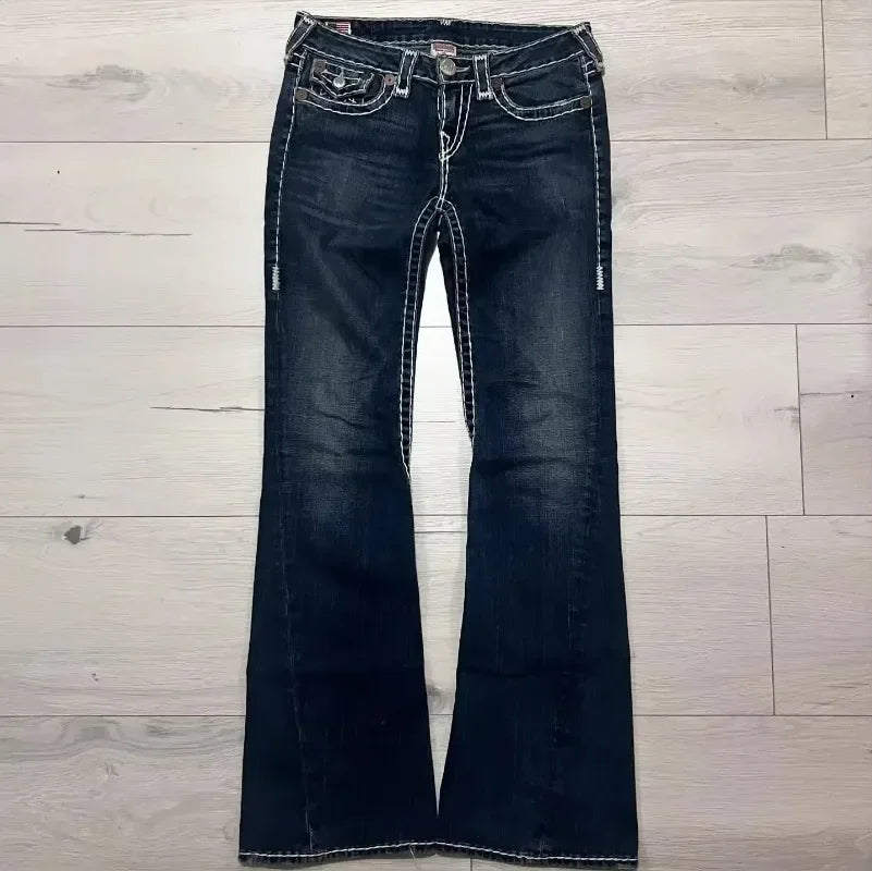 2025 Harajuku Y2K New Buddha High waist Super T Bootcut Jeans Flared Jeans Street Denim Pants High Waist Straight Leg Wide Leg