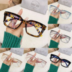 2024 Oversized Square Glasses Anti Blue Light Glasses Large Frame Myopia Glasses Flat Light Glasses Transparent Eyeglasses