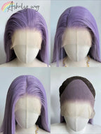 Ashely Light Purple Wig Special Grey-purple Lace Front Wigs 26inch long straight 13*4 Synthetic Lace Wigs for Cosplay Daily Use