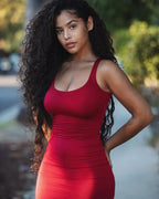 AliExpress Summer Sexy Tank Top Dress European and American Plus Size Women's Sleeveless midi Dress