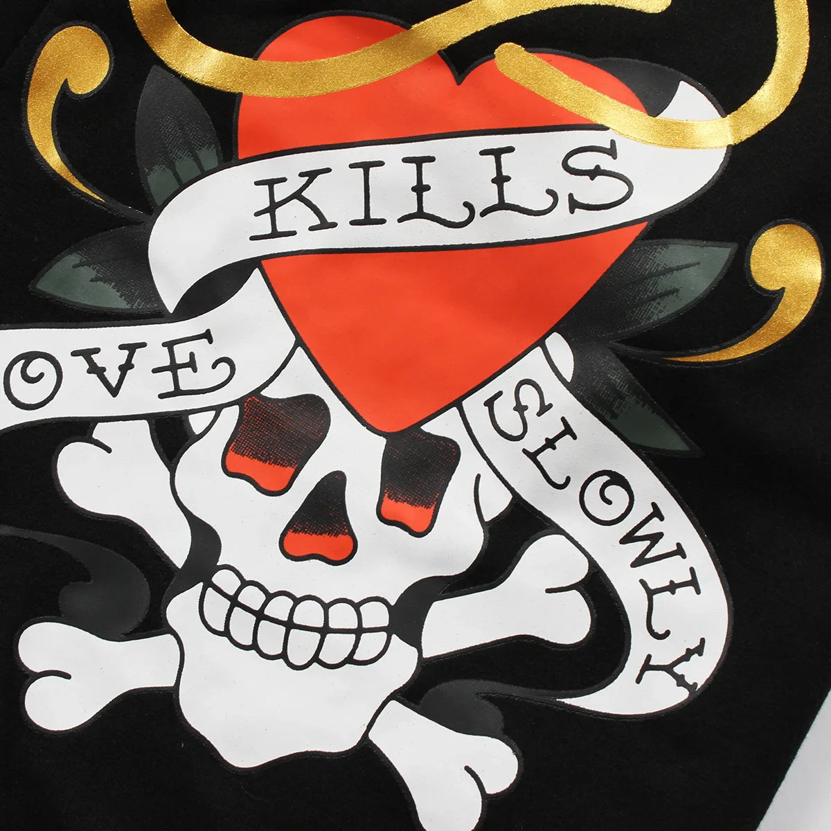 Bangniweigou Skull Love Print Zipper Short Cardigan + High Waist Straight Leg Pants Two Piece Set Women Tracksuit Autumn Winter