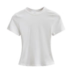 2025 New High Quality Casual T shirt Sexy Slim Short Sleeves Fashion Trend Solid Women Clothing y2k Tops