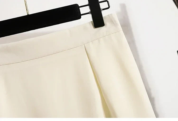 2025 Summer Female Fashionable Versatile Solid Skirts High Waisted Mid Length A-line Plus Size Skirt Split Wrap Body Skirt