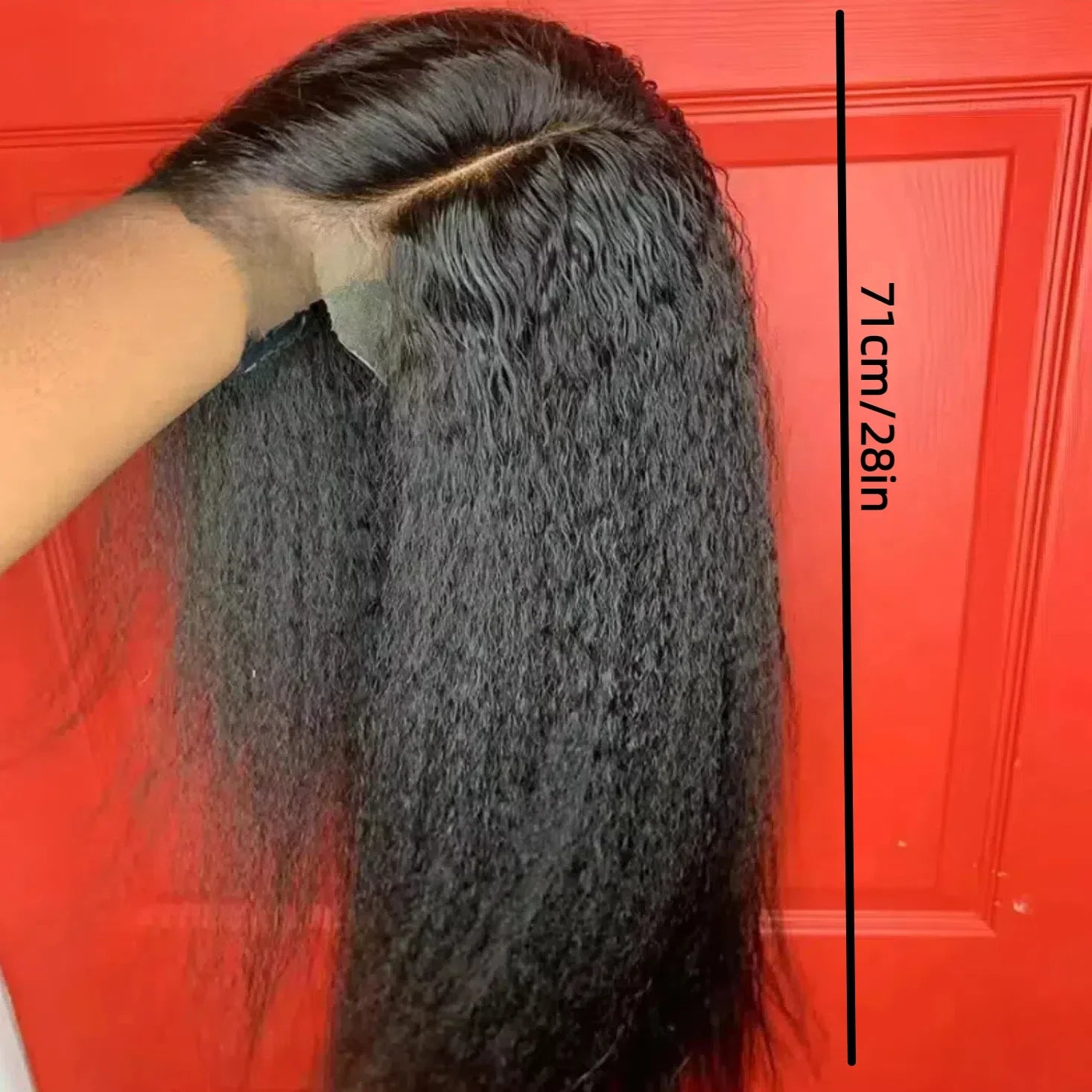 Elegant straight synthetic tied wig with 13x4 pre combed thermal resistance fiber, suitable for women, no need for glue, 180% de