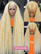 Deep Wave 13x6 HD Lace Frontal Human Hair Wig 30 40 Inch Curly 613 Honey Blonde Water Wave 13x4 Lace Front Wigs For Women 250%