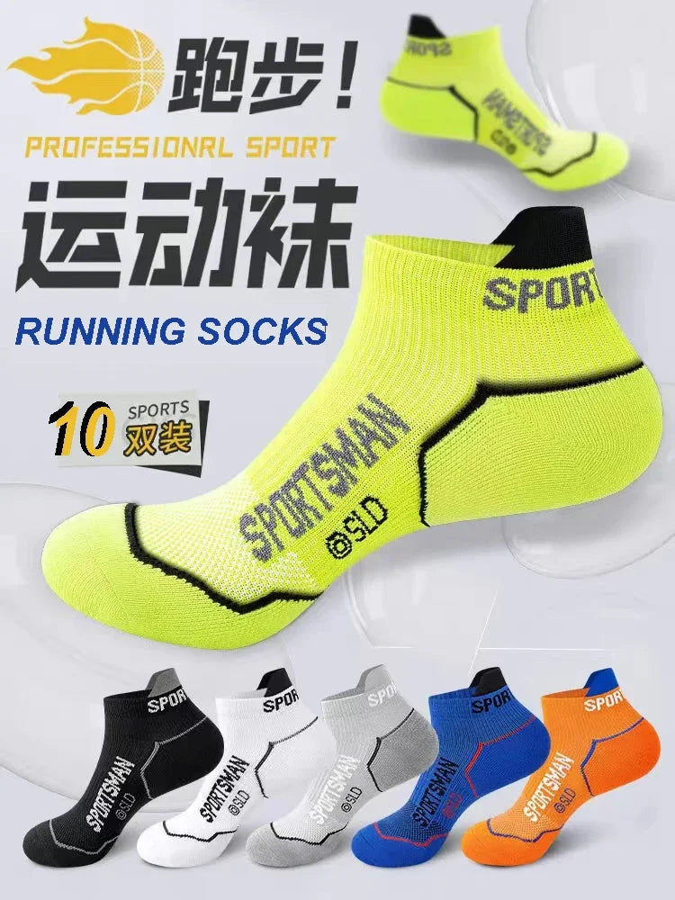 5 Pairs sport Socks High Quality  Men's Summer Man Short Socks Breathable Ankle Socks Cotton Black Thin Cut Run Men Socks