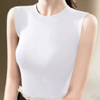 1pcs Spring Summer Women Knitted Tank Tops Girl Thin Tops Lady Basic Casual Tank Tops Round Collar Tees Sleeveless Top M~3XL