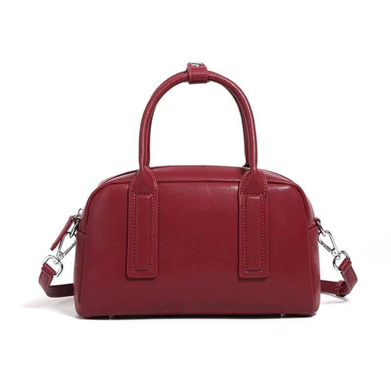 Burminsa Vintage Genuine Leather Pillow Small Shoulder Bags For Women 2025 Luxury Designer Crossbody Purses Tote Ladies Handbags