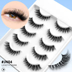GROINNEYA Cat Eye Lashes Natural Fluffy False Lashes With Winged Ends For Extended Natural Look Soft Clear Stem Lashes Makeup