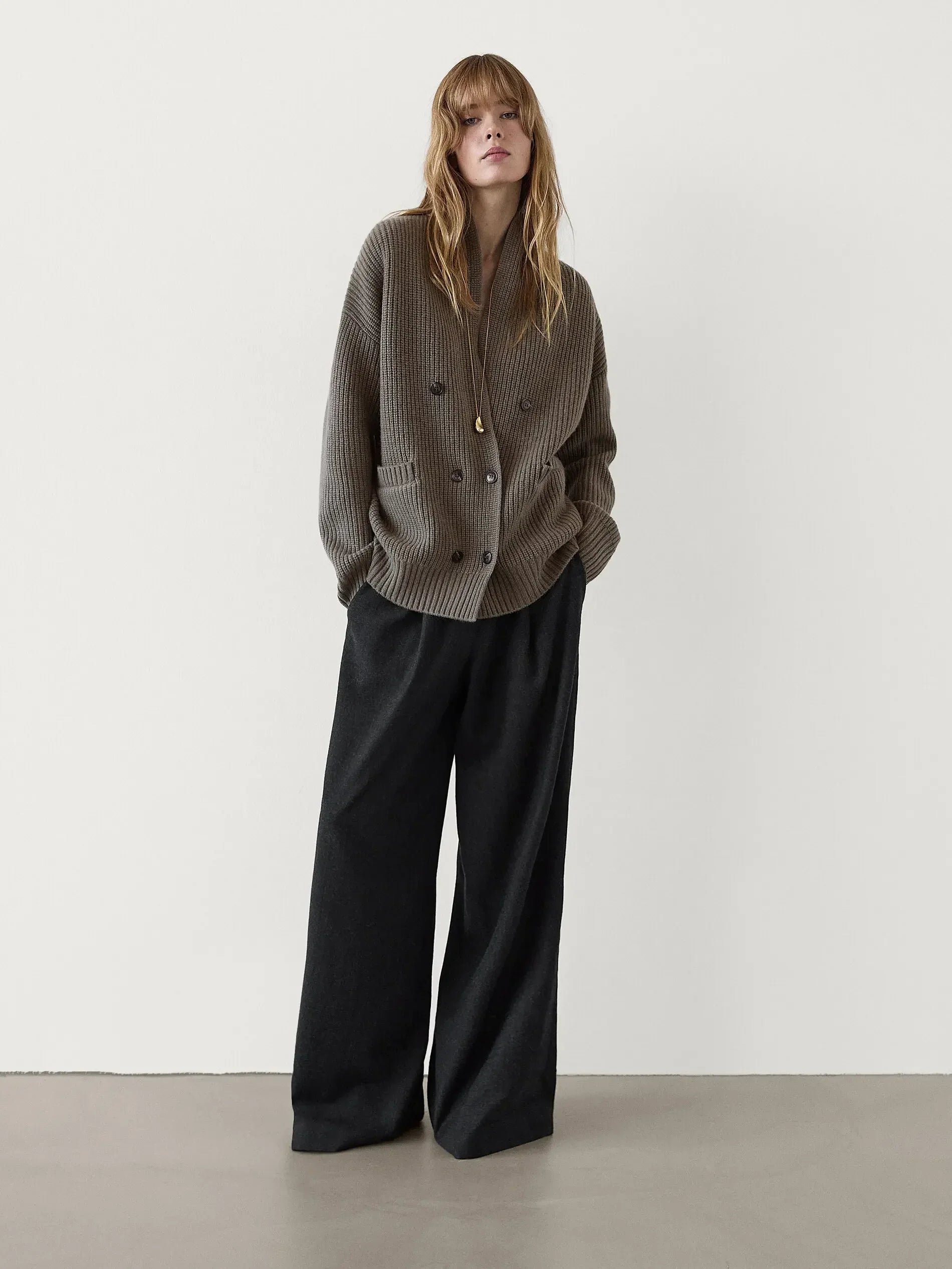 Ethereal costume 2025 massidutti spring new style of Old Money Wind Casual British Soft Double-Breasted V-Neck Knitted Cardigan