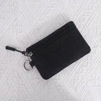 Canvas Mini Coin Wallet Bag Solid Color Zipper Key Bag Money Pocket Purse Women Men Small Card Holder Change Coin Purses