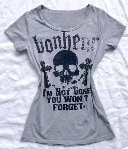 American Retro Sweetheart Red Lips Letter Print Slim Short-sleeved T-shirt Women Summer Fashion Street Hot Sexy Casual Top