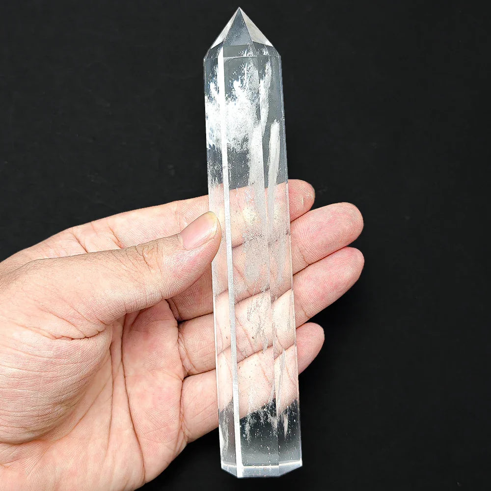 15cm Natural Amethyst Single Pointed Hexagonal Prism Crystal Wand Big Size Lapis Lazuili Tower Home Decoration Labradorite Craft