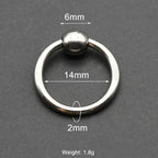 1Pc Large Gauges Stainless Steel CAPTIVE SPRING BEAD RING for Septum Piercing BCR Nose Ring Hoop Expander Earlobe Earrings 00G