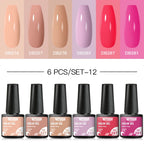 10PCS/Set Gel Nail Polish Set 125 Colors Glitter Semi Permanent Hybrid Gel Varnishes Base Top Coat Soak Off UV LED Nail Art Gel