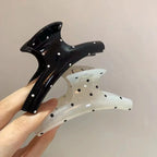 1pc black and white polka dot streamer bow grab clip luxury versatile shark clip hair clip hair grab elegant hair accessories