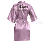 Customized Name Date Wedding Bathrobe Faux Silk Bridal Robe Bride Bridesmaid Wedding Robes Woman Bachelorette Hen Party