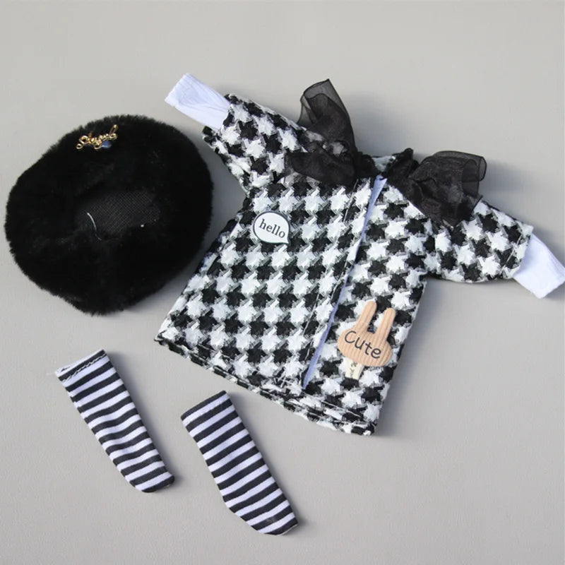 Cartoon Style Clothes Suit for 1/6 Bjd Doll Accesssories for 30cm Baby Doll Dress Up Toys for Children