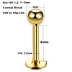 10Pcs/20Pcs/50Pcs G23 Titanium Labret Piercing Internal & External Design Lip Piercing Labret Stud Cartilage Helix Piercing