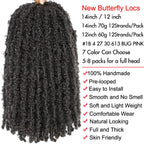 Butterfly Locs Crochet Hair 12 inch Handmade Butterfly Soft Locs Crochet Hair Extensions Synthetic Braiding Hair 12Strands/pack