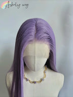 Ashely Light Purple Wig Special Grey-purple Lace Front Wigs 26inch long straight 13*4 Synthetic Lace Wigs for Cosplay Daily Use