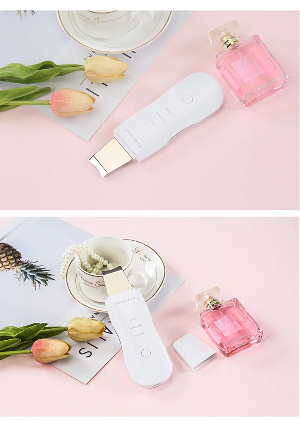 Electric Ultrasonic Skin Scrubber Vibration Face Spatula Peeling Blackhead Remover Facial Lifting Cleansing Ultrasonic Skin Care