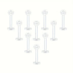 10~20pcs/Set Transparent Acrylic Bioflex Tragus Retainer Lip Studs Ear Helix Earring 6mm 8mm 10mm 12mm Body Piercing Jewelry