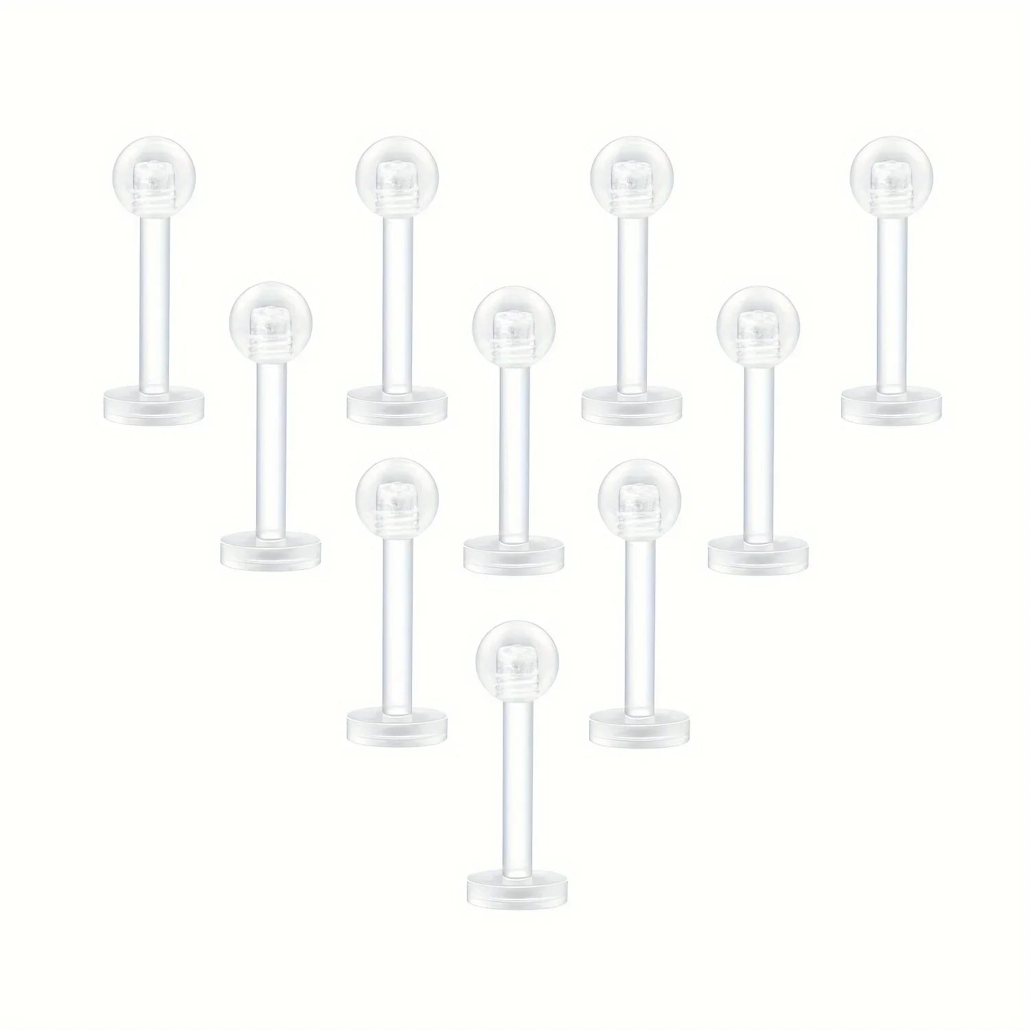 10~20pcs/Set Transparent Acrylic Bioflex Tragus Retainer Lip Studs Ear Helix Earring 6mm 8mm 10mm 12mm Body Piercing Jewelry