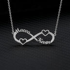 Custom Double Heart Two Names Infinity Necklaces For Women Stainless Steel Customized Necklace Pendant Personalized Jewelry Gift