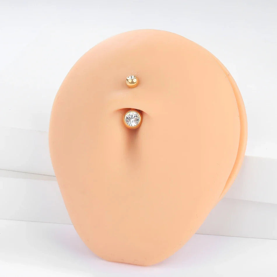 10pcs/lot Titanium CZ Crystal Belly Button Ring Navel Bar Piercing 6/8/10/12mm Belly Nombril Piercing Sexy Jewelry for Women 14G