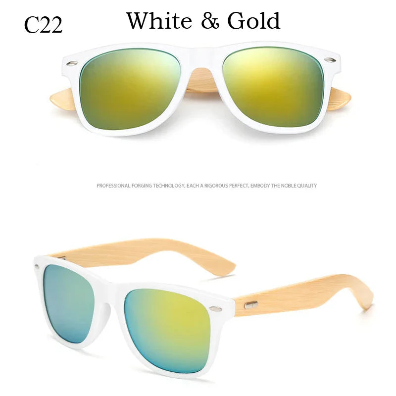 16 color Bamboo Sunglasses Men Wooden Sunglasses Women Brand Designer Mirror Original Wood Sun Glasses retro de sol masculino