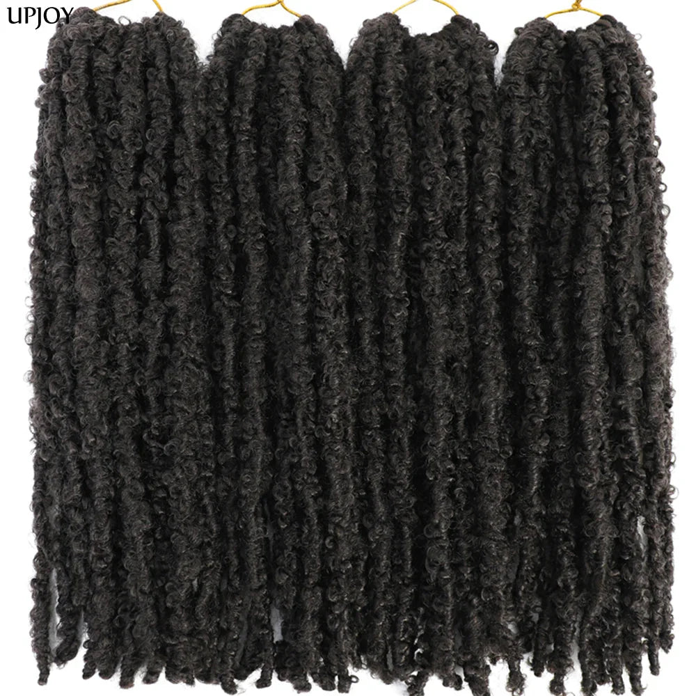 Butterfly Locs Crochet Hair 12 inch Handmade Butterfly Soft Locs Crochet Hair Extensions Synthetic Braiding Hair 12Strands/pack